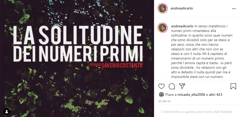 Andrea Di Carlo lascia Arisa su Instagram con questo post